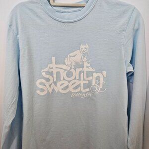 Sabrina Carpenter Short N' Sweet Tour VIP Merch Long-Sleeved Blue Tee Sz S